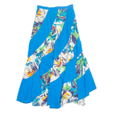 Womens Swing Skirt Blue Long Floral S