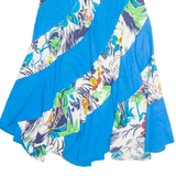 Womens Swing Skirt Blue Long Floral S