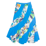 Womens Swing Skirt Blue Long Floral S