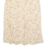 PRIVE Button Down Womens A-Line Skirt Cream Long Floral L