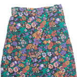 TURTLEBACK Womens A-Line Skirt Black Knee Length 90s Floral M