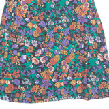 TURTLEBACK Womens A-Line Skirt Black Knee Length 90s Floral M