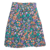 TURTLEBACK Womens A-Line Skirt Black Knee Length 90s Floral M