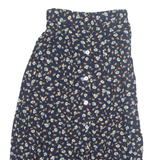 MIZ CALIFORNIA Womens A-Line Skirt Black Knee Length 90s Floral M