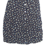 MIZ CALIFORNIA Womens A-Line Skirt Black Knee Length 90s Floral M