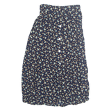 MIZ CALIFORNIA Womens A-Line Skirt Black Knee Length 90s Floral M