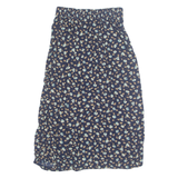 MIZ CALIFORNIA Womens A-Line Skirt Black Knee Length 90s Floral M