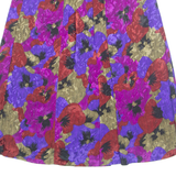 Womens A-Line Skirt Blue Knee Length Floral L