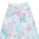 Hawaiian Womens Swing Skirt Blue Knee Length Floral S