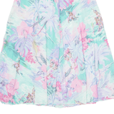 Hawaiian Womens Swing Skirt Blue Knee Length Floral S