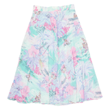 Hawaiian Womens Swing Skirt Blue Knee Length Floral S
