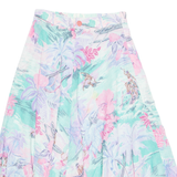 Hawaiian Womens Swing Skirt Blue Knee Length Floral S