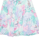 Hawaiian Womens Swing Skirt Blue Knee Length Floral S