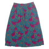 Womens A-Line Skirt Blue Midi 90s Floral M