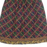 Womens A-Line Skirt Maroon Midi 90s Check S