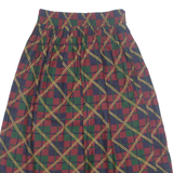 Womens A-Line Skirt Maroon Midi 90s Check S