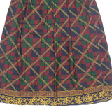 Womens A-Line Skirt Maroon Midi 90s Check S