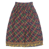 Womens A-Line Skirt Maroon Midi 90s Check S