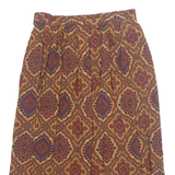 RANDOM Womens A-Line Skirt Brown Midi 90s Crazy Pattern M