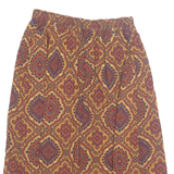 RANDOM Womens A-Line Skirt Brown Midi 90s Crazy Pattern M