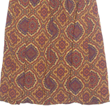 RANDOM Womens A-Line Skirt Brown Midi 90s Crazy Pattern M