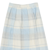 Womens Pleated Skirt Blue Midi Plaid M