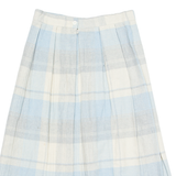 Womens Pleated Skirt Blue Midi Plaid M