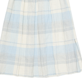 Womens Pleated Skirt Blue Midi Plaid M