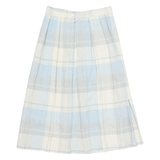 Womens Pleated Skirt Blue Midi Plaid M