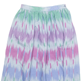 COUNTRY ONE Womens A-Line Skirt Blue Knee Length 90s Crazy Pattern M