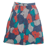 LIBERATED LADY Womens A-Line Skirt Red Knee Length 90s Floral UK 14