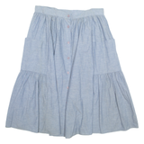 BOBBY T H2 Womens A-Line Skirt Blue Midi 90s L