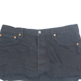 LEVI'S Cut Off 501 Womens Mini Skirt Black Short 90s Denim L