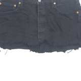 LEVI'S Cut Off 501 Womens Mini Skirt Black Short 90s Denim L
