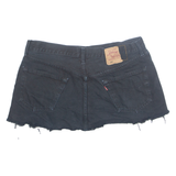 LEVI'S Cut Off 501 Womens Mini Skirt Black Short 90s Denim L