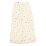 Womens A-Line Skirt Cream Long Floral S