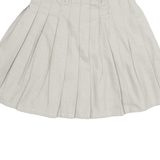 Womens Pleated Skirt Grey Short XS