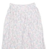 MADDIES Womens A-Line Skirt Pink Midi Viscose 90s Floral S
