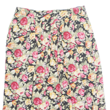 YESSICA Womens A-Line Skirt Black Midi Viscose 90s Floral L