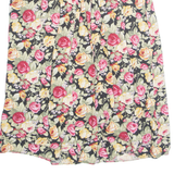 YESSICA Womens A-Line Skirt Black Midi Viscose 90s Floral L