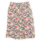 YESSICA Womens A-Line Skirt Black Midi Viscose 90s Floral L