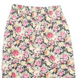 YESSICA Womens A-Line Skirt Black Midi Viscose 90s Floral L