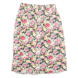 YESSICA Womens A-Line Skirt Black Midi Viscose 90s Floral L