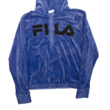 FILA Velour Womens Blue Hoodie S