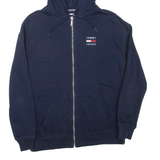 TOMMY JEANS Mens Blue Hoodie Full Zip XXS