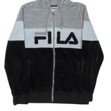 FILA Velour Womens Grey Hoodie Full Zip XL