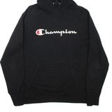 CHAMPION Mens Black Hoodie L