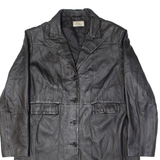 SKIN TONES Womens Trench Jacket Black Leather UK 18