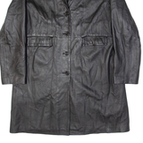 SKIN TONES Womens Trench Jacket Black Leather UK 18