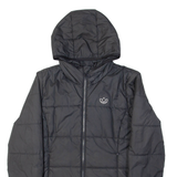 ADIDAS Womens Puffer Coat Grey Hooded UK 12
